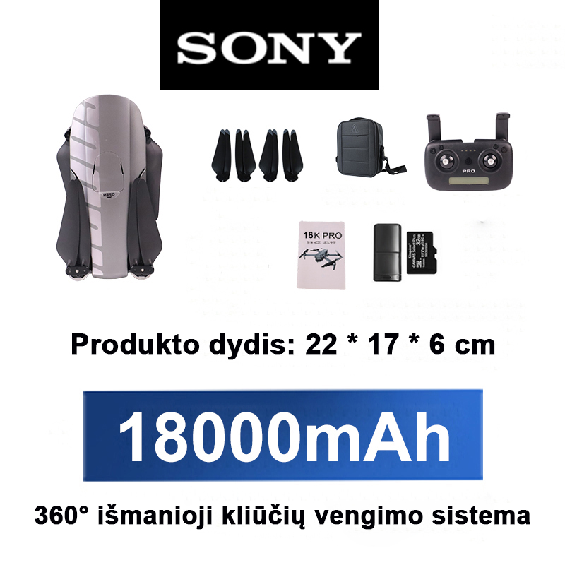 (Bazinė versija) Siūlo 4K raišką / iki 13 kilometrų veikimo atstumą / 8 valandas baterijos veikimo laiko / maksimalų 500 metrų skrydžio aukštį – neapima automatinės kliūčių apsaugos.