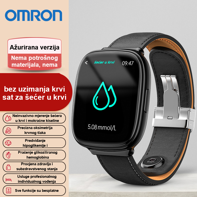 Neinvazivno mjerenje glukoze/krvnog tlaka + provjera zdravlja cijelog tijela + analiza rada srca i mozga + točno mjerenje kisika u krvi i otkucaja srca